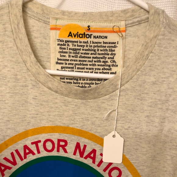 NWT Aviator Nation long sleeve sz S vintage white - Picture 6 of 7